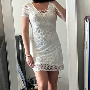 M White Lace Dress Hollister